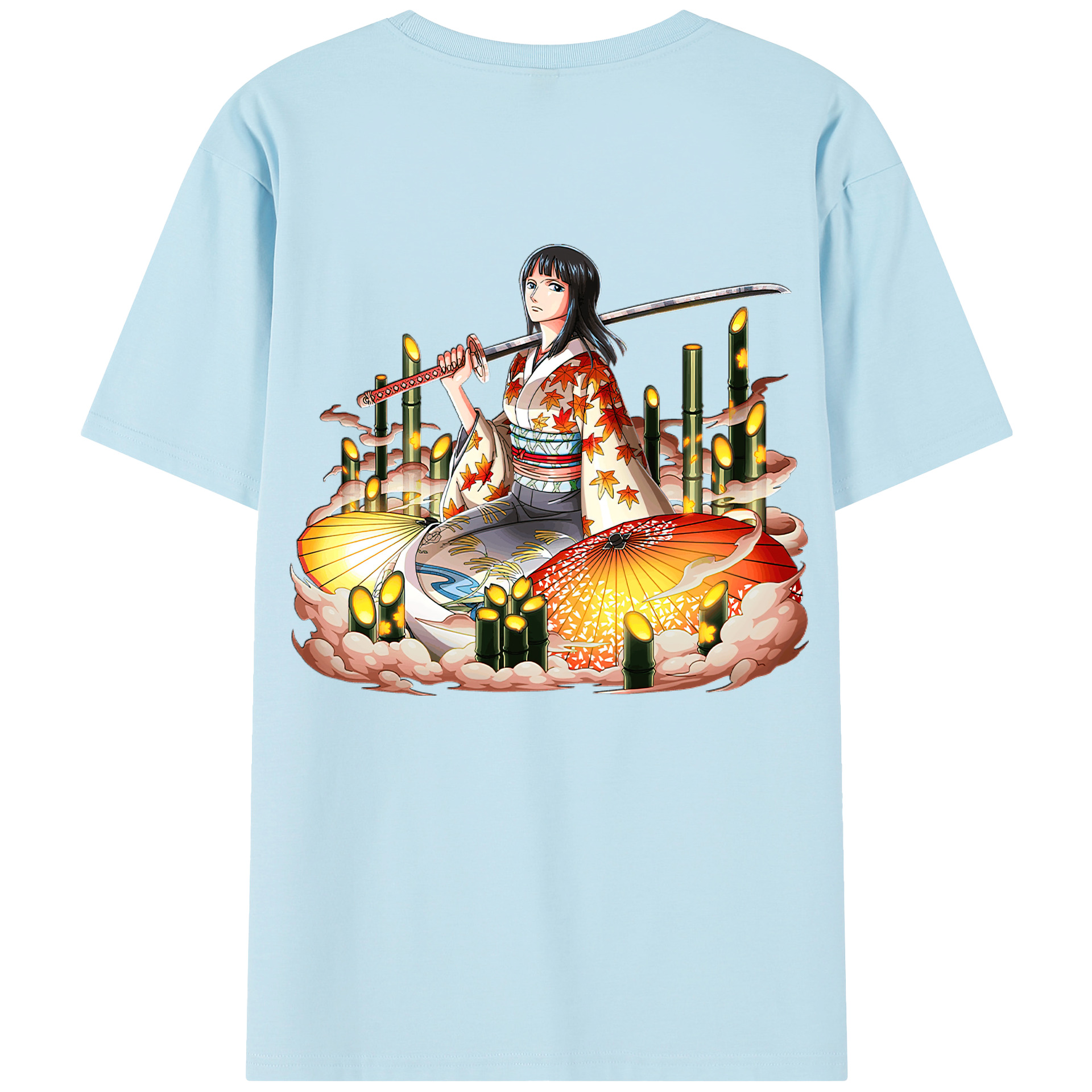 ワンピース ニコ・ロビン ONE PIECE Nico Robin 綿100％半袖Tシャツ（背面プリント）